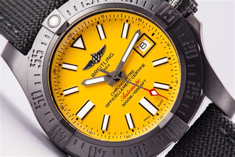 pearl recessed breitling yellow avenger|Breitling Avenger price.